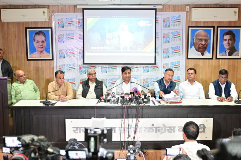 भाजपा सरकार, मुख्यमंत्री एवं केन्द्रीय जल संसाधन मंत्री पहले ईआरसीपी जल समझौते की बात कर प्रदेश की जनता को कर रहे है गुमराह 