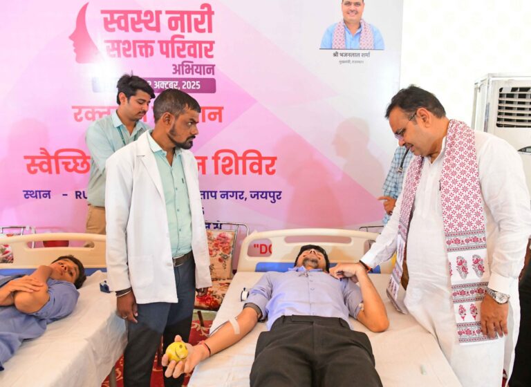 सेवा पखवाड़ा के तहत एक दिन में राजस्थान में  27 हजार 629 लोगों ने किया रक्तदान