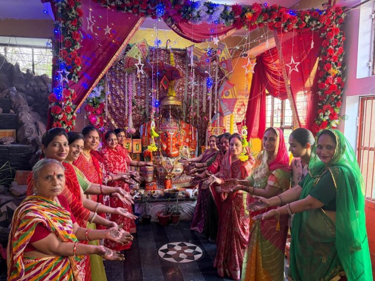 गणेश मंदिर में धूमधाम से मनाया सिंजारा महोत्सव